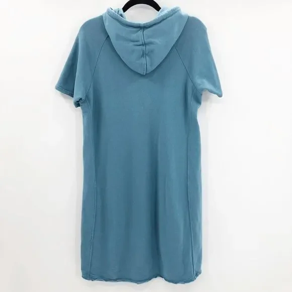 Pact Women's Blue Short Sleeve Hoodie Sweater Dress Size M - Picture 6 of 7